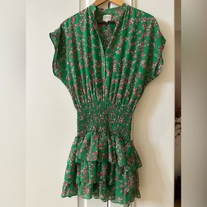 Misa Dress Apple Green with Flowers